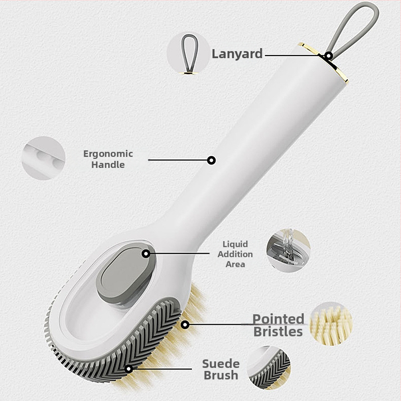 Divu funkciju kurpju suka ar garu rokturi velūra kopšanai un dekontaminācijai, PS+TPR konstrukcija