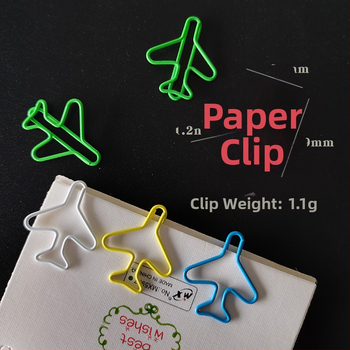 Boeing lėktuvo formos popieriaus segtukai, dėžutėje 30 vnt, metalas ir plastikas, modelis ZJ33