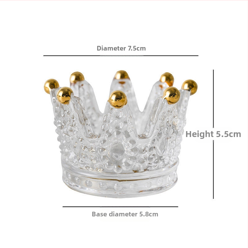 Popolnjak od kristalnog stakla i držač za svijeće, nordijski stil Crown dizajn, Hongxiao, podrijetlo Qixian County