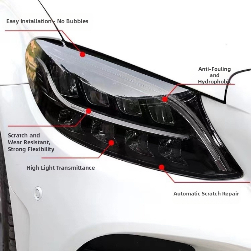 TPU филм за фарове и задни светлини на автомобил — устойчив на надраскване, променящ цвят, прозрачен защитен филм