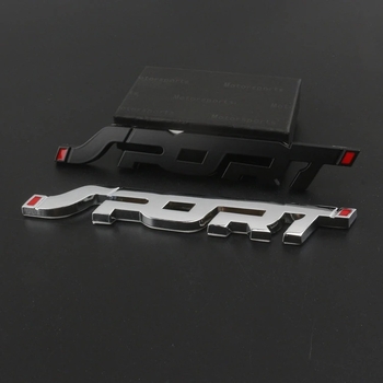 Metāla 3D auto emblēma - sporta logo, modelis 01, dekoratīva uzlīme