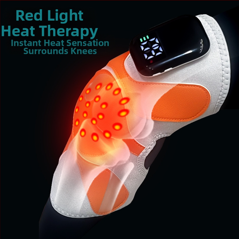 Масажор за коляно с електрическо отопление и четиризонен масаж, интелигентен контрол на температурата, подвижна управляваща единица | 5V, 7W, 40–60°C