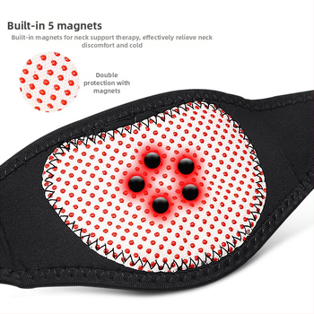 Защита за шията със самонагряване и магнитни камъни, Velcro лента, ветроустойчива