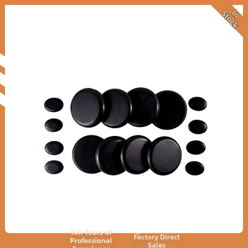 Spa bazalto karštųjų akmenų rinkinys, 16 vnt, ovalūs masažo akmenys, šlifavimas ir poliravimas, natūralus akmuo