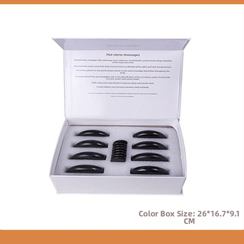 Spa bazalto karštųjų akmenų rinkinys, 16 vnt, ovalūs masažo akmenys, šlifavimas ir poliravimas, natūralus akmuo