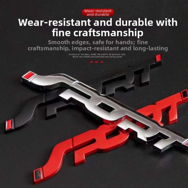 Стикери за каросерия SPORT за автомобил | Crazy Yao, материал: 3D стерео, дизайн: SPORT, монтаж: лепене