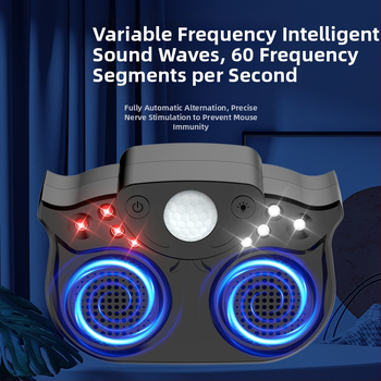 Visoko učinkovit ultrazvučni repeller štetočina s dva rogova, inteligentno impulzno blještanje, 220V, 3W, ABS kućište