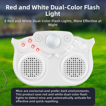 Υψηλής ισχύος υπερηχητικός απωθητής επιβλαβών οργανισμών με δύο ηχητικά κέρατα, ευφυής παλμικός φλας, 220V, 3W, περίβλημα ABS