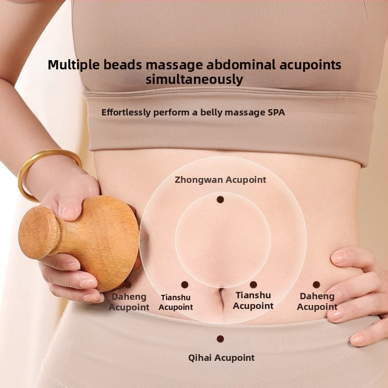 Masajer meridian din lemn pentru abdomen — alimentare USB, funcție muzică, control mecanic, de Little Red Fish Jewelry