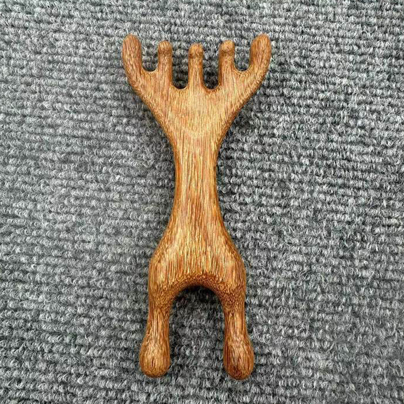 Gua sha alat za lice s drškom od sandalovine, moderni minimalistički stil