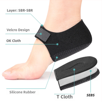 Κάλυμμα φτέρνας Velcro – μαλακό, ανθεκτικό στη φθορά, ρυθμιζόμενος θερμαντήρας φτέρνας, σιλικόνη αντιολισθητικό, μαξιλάρι φτέρνας με απορρόφηση κραδασμών (Μοντέλο 068)