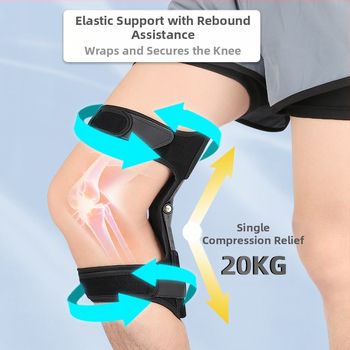 Τετραπλών ελατηρίων δεύτερης γενιάς αναπνεύσιμος επίγονατιδικός στηριξη γονάτου για ορειβασία (OK ύφασμα, ABS, ελατήρια από ανθρακούχο χάλυβα; ενήλικες; βάρος 0,186 kg; κατάλληλο για τρέξιμο, πεζοπορία και κατασκήνωση)