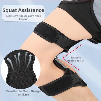 Τετραπλών ελατηρίων δεύτερης γενιάς αναπνεύσιμος επίγονατιδικός στηριξη γονάτου για ορειβασία (OK ύφασμα, ABS, ελατήρια από ανθρακούχο χάλυβα; ενήλικες; βάρος 0,186 kg; κατάλληλο για τρέξιμο, πεζοπορία και κατασκήνωση)