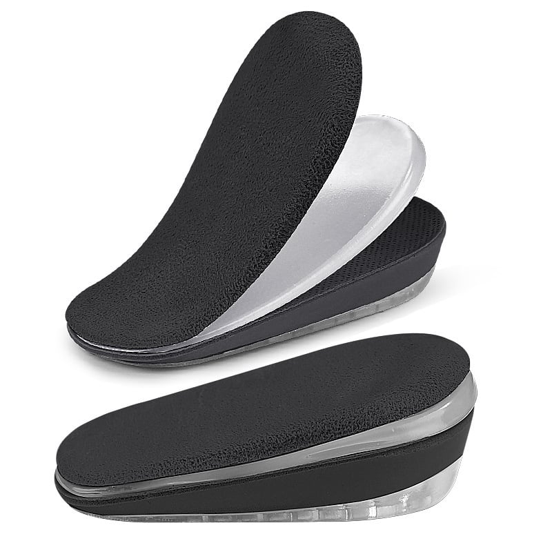 Talpă de creștere cu GEL, autoadezivă, moale, absorbție șocuri. Materiale: PU, gel, non-woven, catifea. Potrivită pentru pantofi sport, piele, casual, încălțăminte textilă. Funcție: creștere înălțime. Categoria: talpă pentru călcâi