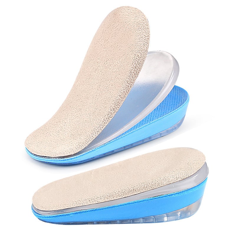 Talpă de creștere cu GEL, autoadezivă, moale, absorbție șocuri. Materiale: PU, gel, non-woven, catifea. Potrivită pentru pantofi sport, piele, casual, încălțăminte textilă. Funcție: creștere înălțime. Categoria: talpă pentru călcâi