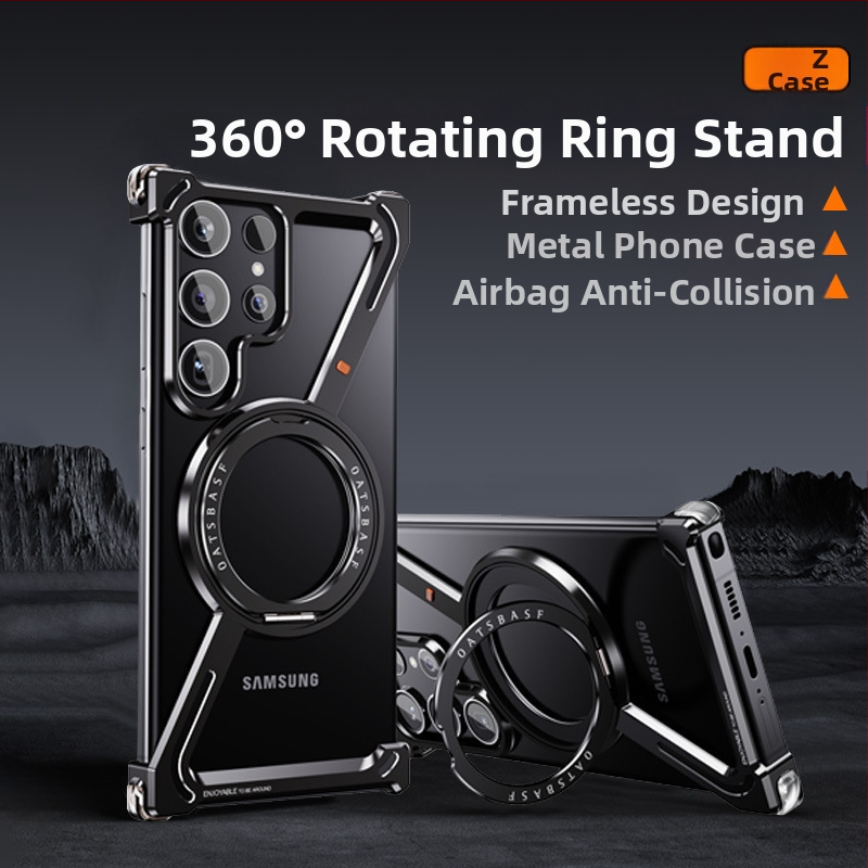 Kryt na Samsung S24 Ultra z kovu, ultra tenký bez rámu, s magnetickou oporou pre rozptyľovanie tepla a ochranu proti pádu