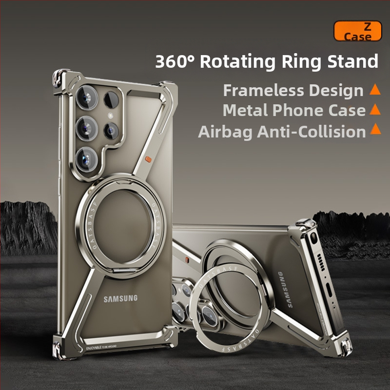 Kryt na Samsung S24 Ultra z kovu, ultra tenký bez rámu, s magnetickou oporou pre rozptyľovanie tepla a ochranu proti pádu