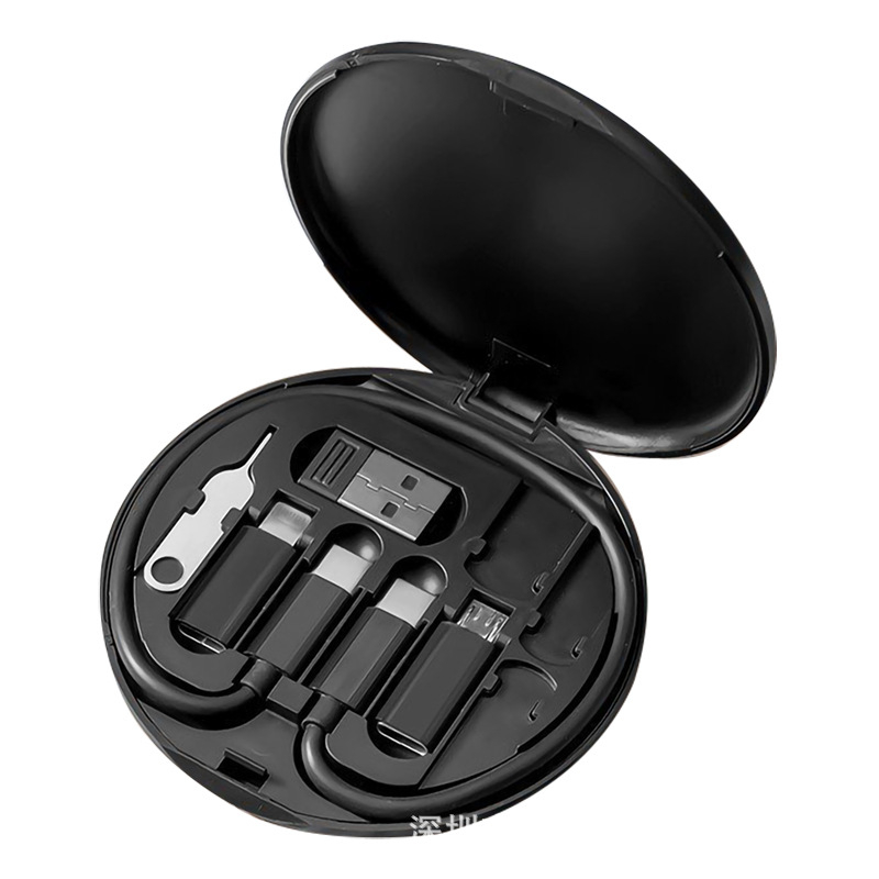 5 az 1-ben gyors töltő dokk 60W-os kimenettel, USB-C/Lightning/Micro USB csatlakozók, PVC ház