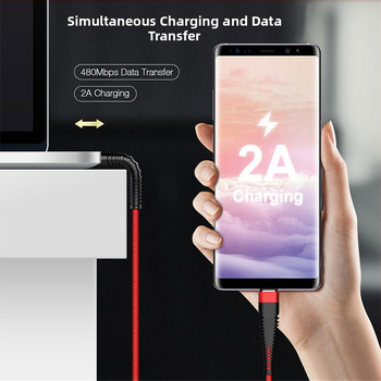 Плетен кабел за данни с русалка за устройства на Apple и Android — Lightning / Micro USB / USB-C, бързо зареждане, плетена тъкан, макс. мощност 12W