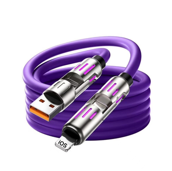 4-в-1 кабел за зареждане с светлинна колона; USB-C, Lightning и Micro USB; до четири конектора; максимум 240W; дължина 1–2 м; индикаторна светлина