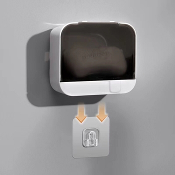 Κουτί σαπουνιού τοίχου με αποστράγγιση και καπάκι (PP; εγκατάσταση χωρίς διάτρηση; δυνατότητα προσαρμογής; συσκευασία 160 τεμ.)