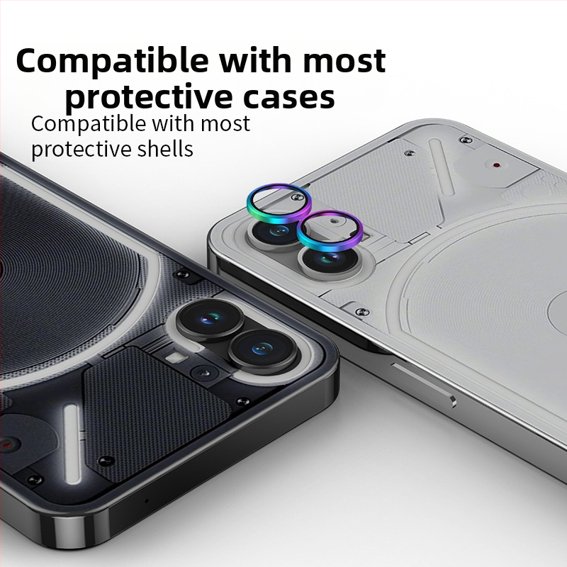 Chránič objektívu Nothing Phone 1 — zrkadlový povrch, odolný voči škrabaniu, materiál: kalené sklo z hliníkovej zliatiny, spracovanie: obrábanie