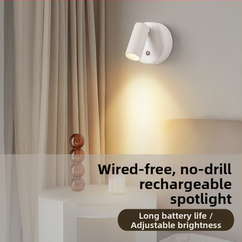 LED απλίκα τοίχου με USB τροφοδοσία και μαγνητικό COB προβολέα; αλουμινένιο σώμα; τοίχος με φωτισμό τύπου wash