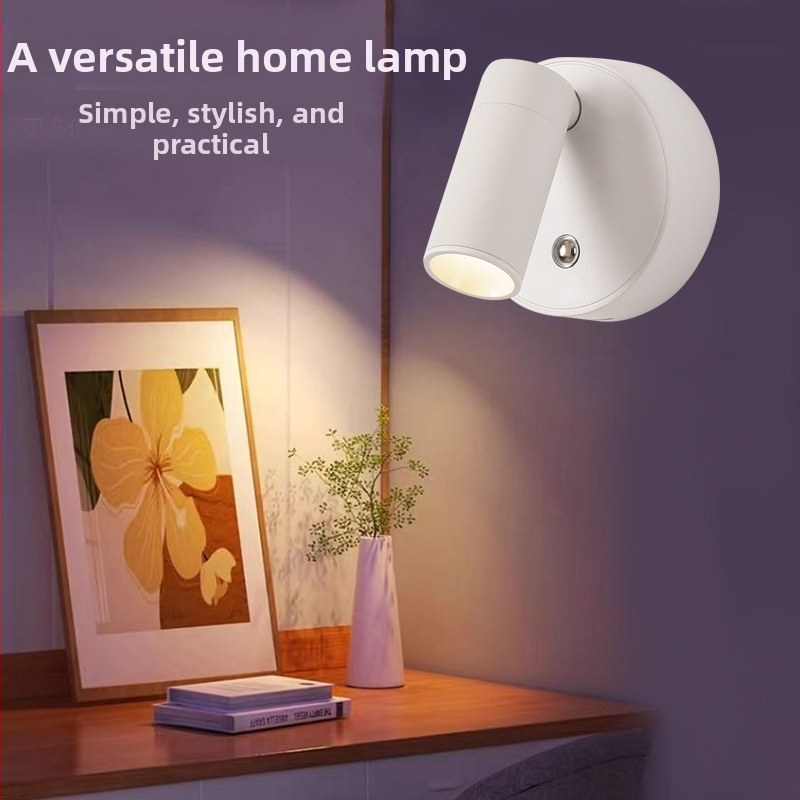 LED απλίκα τοίχου με USB τροφοδοσία και μαγνητικό COB προβολέα; αλουμινένιο σώμα; τοίχος με φωτισμό τύπου wash