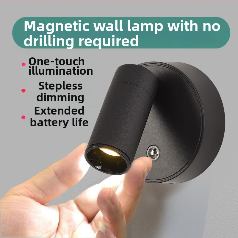 LED стенна лампа с USB захранване и магнитен COB прожектор; алуминиево тяло; стеново осветление