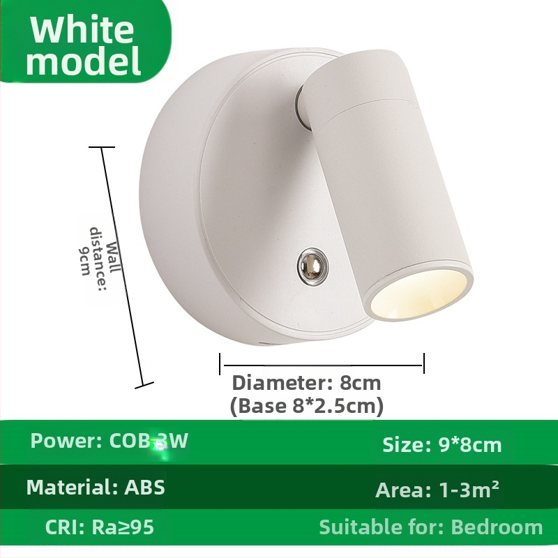 LED απλίκα τοίχου με USB τροφοδοσία και μαγνητικό COB προβολέα; αλουμινένιο σώμα; τοίχος με φωτισμό τύπου wash