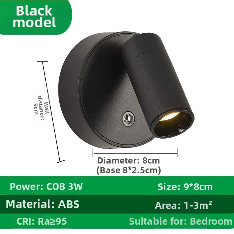 LED απλίκα τοίχου με USB τροφοδοσία και μαγνητικό COB προβολέα; αλουμινένιο σώμα; τοίχος με φωτισμό τύπου wash