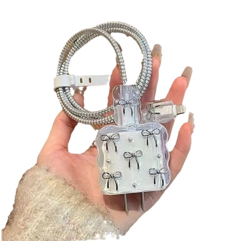 Защитен калъф за 20W Apple зарядно и кабел за данни, минималистичен TPU, открит дизайн