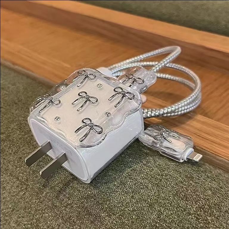 Защитен калъф за 20W Apple зарядно и кабел за данни, минималистичен TPU, открит дизайн