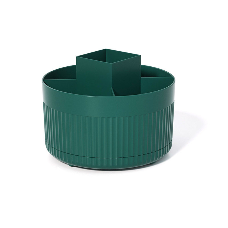 Επιτραπέζιος περιστρεφόμενος οργανωτής πινέλων μακιγιάζ και αποθήκευσης — πλαστικό, σκανδιναβικό στυλ, κυκλοφόρησε το 2024