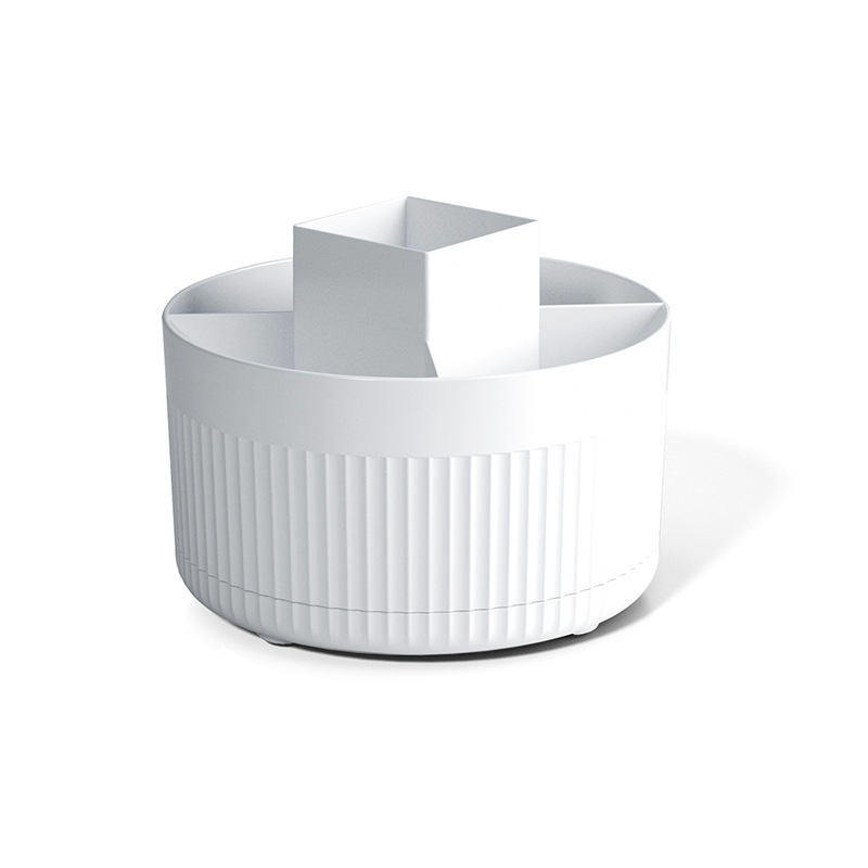 Επιτραπέζιος περιστρεφόμενος οργανωτής πινέλων μακιγιάζ και αποθήκευσης — πλαστικό, σκανδιναβικό στυλ, κυκλοφόρησε το 2024