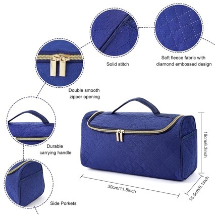 Дамска водоустойчива козметична чанта за пътуване – ултра лека, антибактериална, PU материя, подплата от найлон, голям капацитет