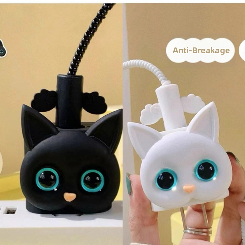 Защитен корпус за Apple 18W/20W зарядно и кабел с дизайн на котка