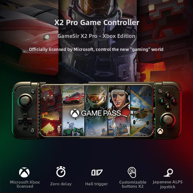 Геймпад X2pro-xbox версия, кабелен USB-C, директна връзка към Xbox XGP и HID за Android, без вибрации