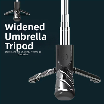 K03 mini belaidė selfie lazda su integruotu trikojų stovu, nerūdijančio plieno, Bluetooth palaikymas, įtrauktas nuotolinio valdymas, pritaikomas