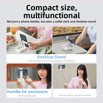 Aliuminio lydinio ultra lengvas selfie lazda su Bluetooth fotografavimui lauke, įmontuota grožio lemputė, su nešiojama saugojimo talpykla