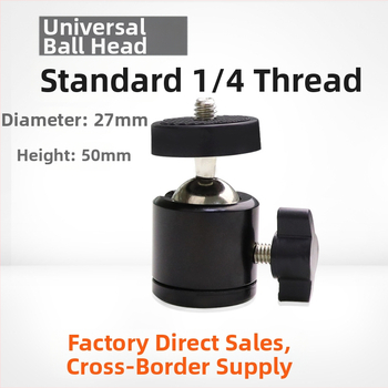 Metalo mažas pantilt trikojis su rutuline galva, universalus 1/4 colio sriegis, nešiojamas fotografijos priedas