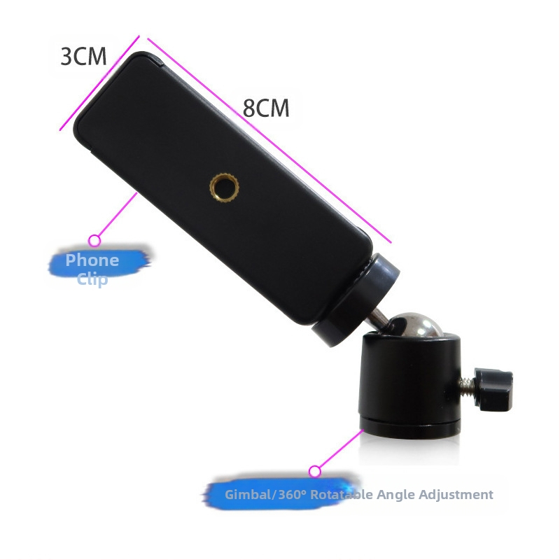 Метален малък pan-tilt трипод с шарнирна глава, универсална 1/4-инчова резба, преносим фото аксесоар