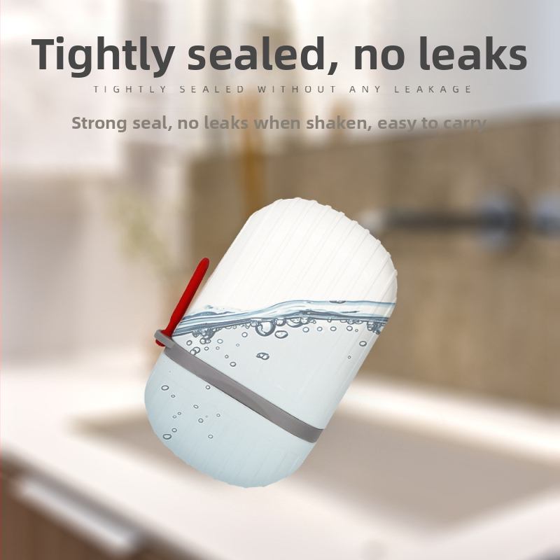 Cestovné mydlové púzdro s vekom, vodotesné a kompaktné; materiál: PP a silikón; tlač loga dostupná.