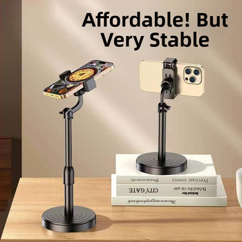 Pavilion Десктоп Регулируема Телефонна Стойка — Повдигане, Многофункционална Скоба за Камера, Видео и Лайв Стрийминг