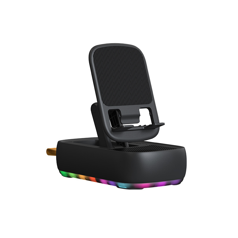 Suport pentru telefon pentru masă cu difuzor Bluetooth, rotativ și pliabil, 3 în 1 portabil; Material: Plastic; Stil: Universal; Personalizare: Suportată; Mărci private: Da