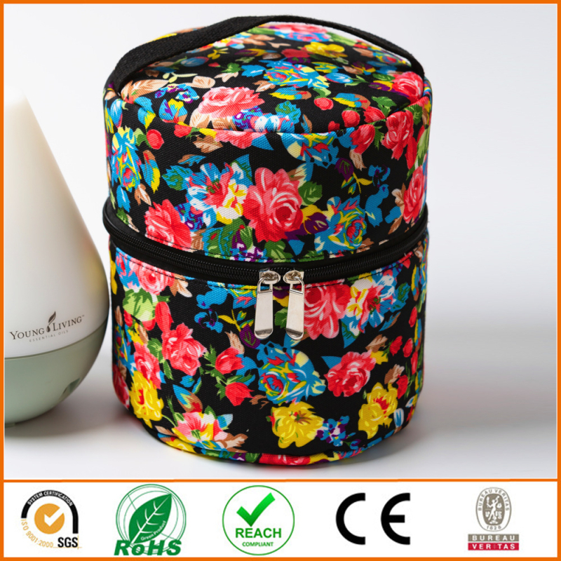 Párásító és aromadiffúzor tároló táska, vászonból, csíkos mintával, háztartási tároláshoz