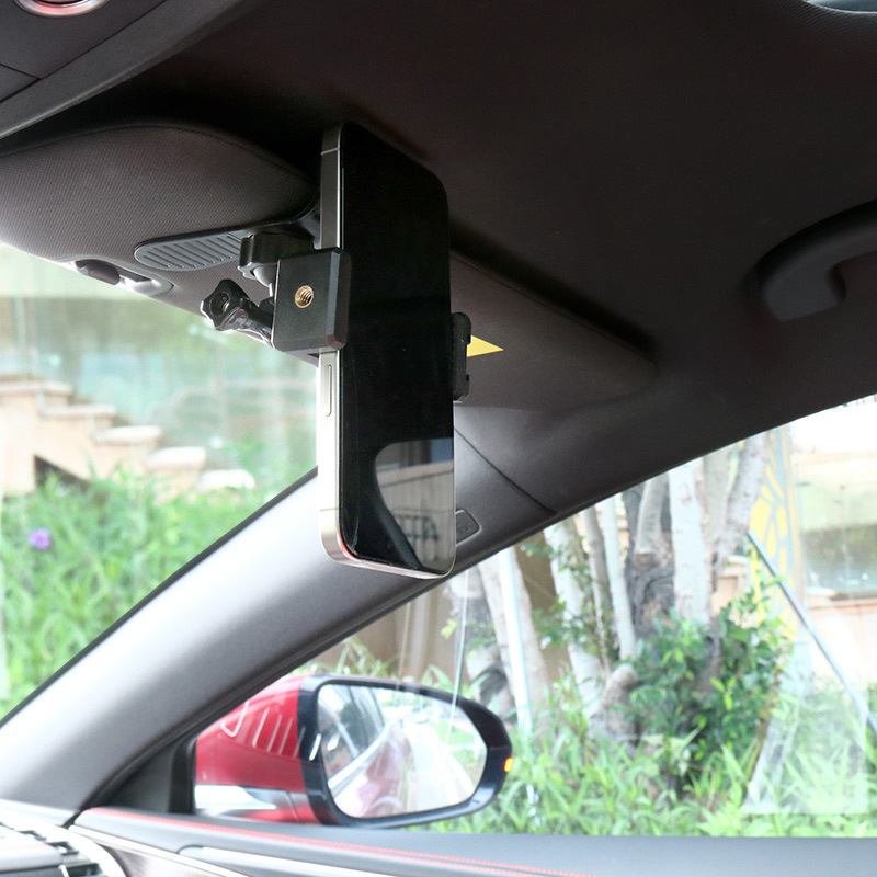 Montură pentru vizorul auto pentru camere de acțiune — GP20, ABS, compatibilitate generală, poate fi adăugat logo-ul