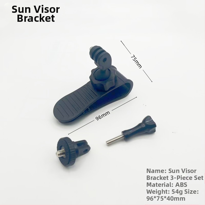 Montură pentru vizorul auto pentru camere de acțiune — GP20, ABS, compatibilitate generală, poate fi adăugat logo-ul