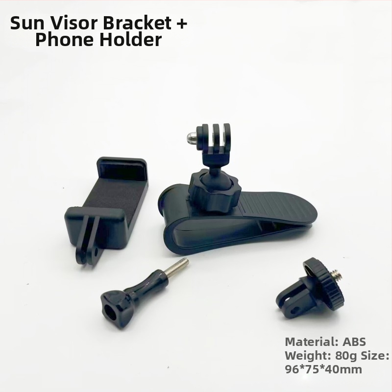 Montură pentru vizorul auto pentru camere de acțiune — GP20, ABS, compatibilitate generală, poate fi adăugat logo-ul