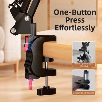 Десктоп стойка за телефон и таблети | Натисково управление | Метална конструкция | Марка X&X (Тип: Десктоп стойка; Материал: Метал; Марка: X&X)